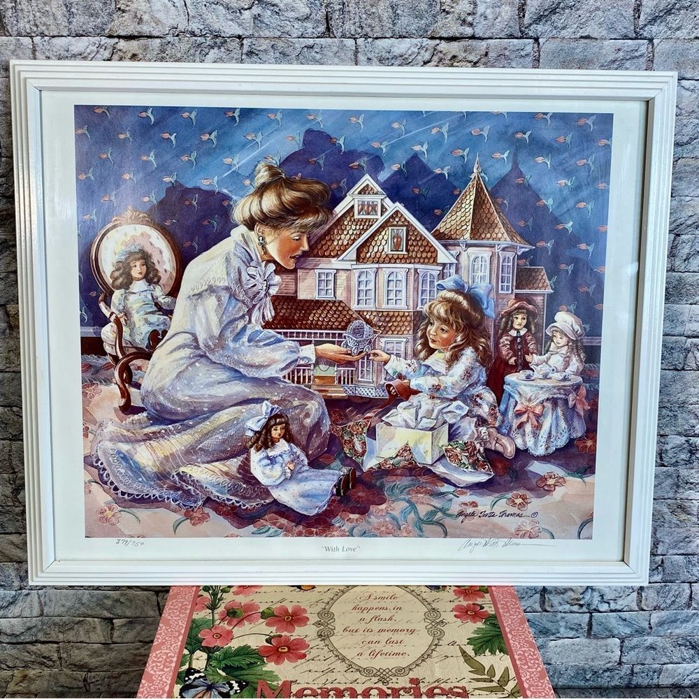 Victorian Childs Room Framed Print Artwork With Love Signed by Artist Numbered
